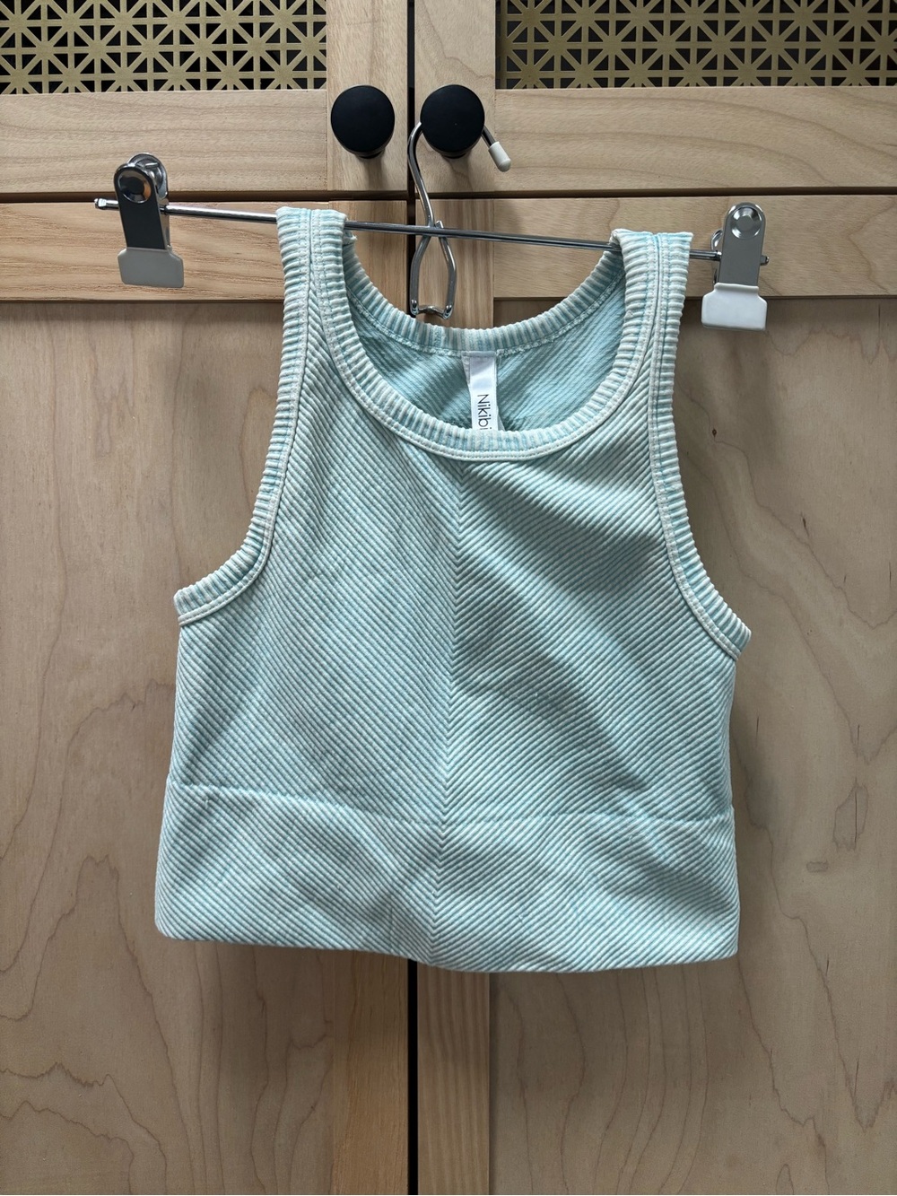 Nikibiki Mint Ribbed Crop Tank